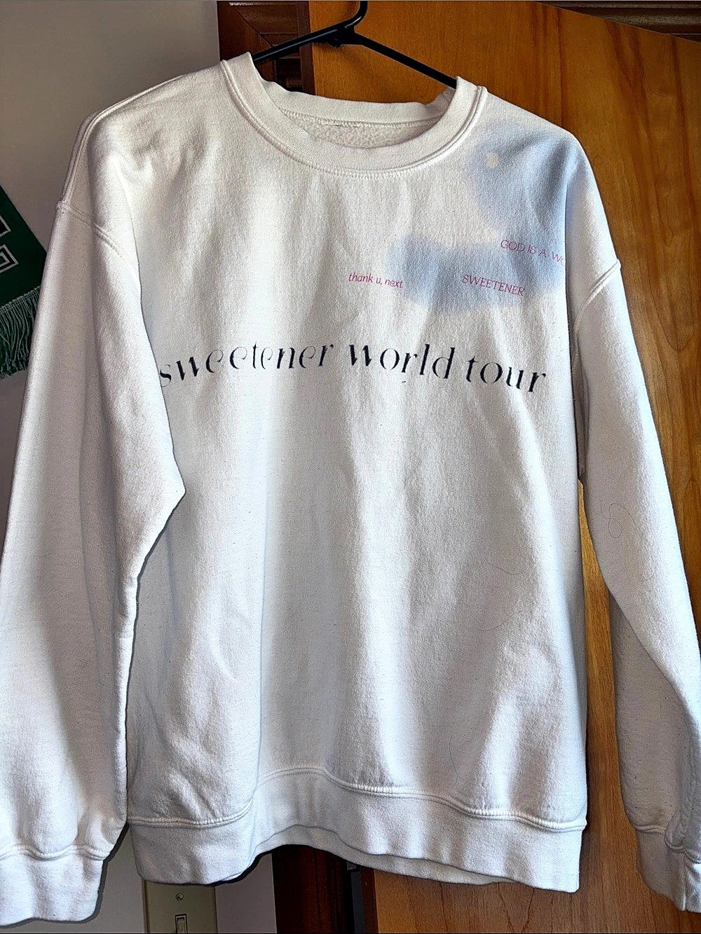 Ariana Grande Sweetener World Tour White Tracklist Crewneck White Graphic
